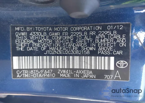 2012 Toyota Prius V Three from USA, damaged, VIN JTDZN3EU2C3082158